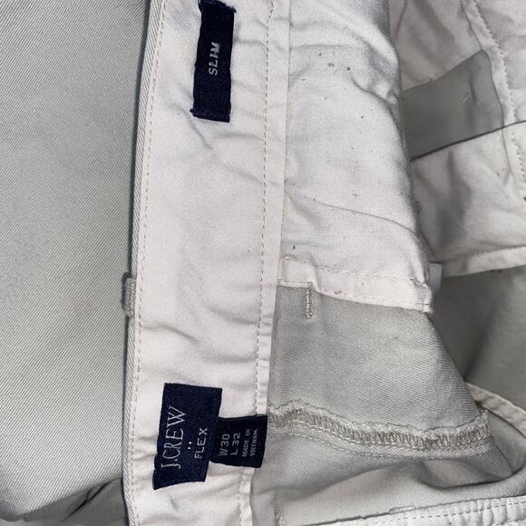 J. Crew Beige Slim Fit Flex Stretch Flat Front Chino Pants Men's Size 30x31* - Picture 6 of 7